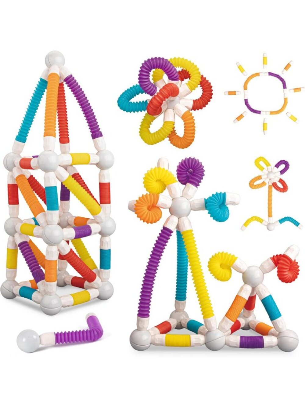 48PCS Magnetic Building Toy Set - Flexible Rods & Balls, Educational Fun for
